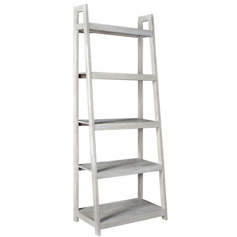 Rosecliff Heights Santiago Acacia Wood Ladder Bookcase Wayfair